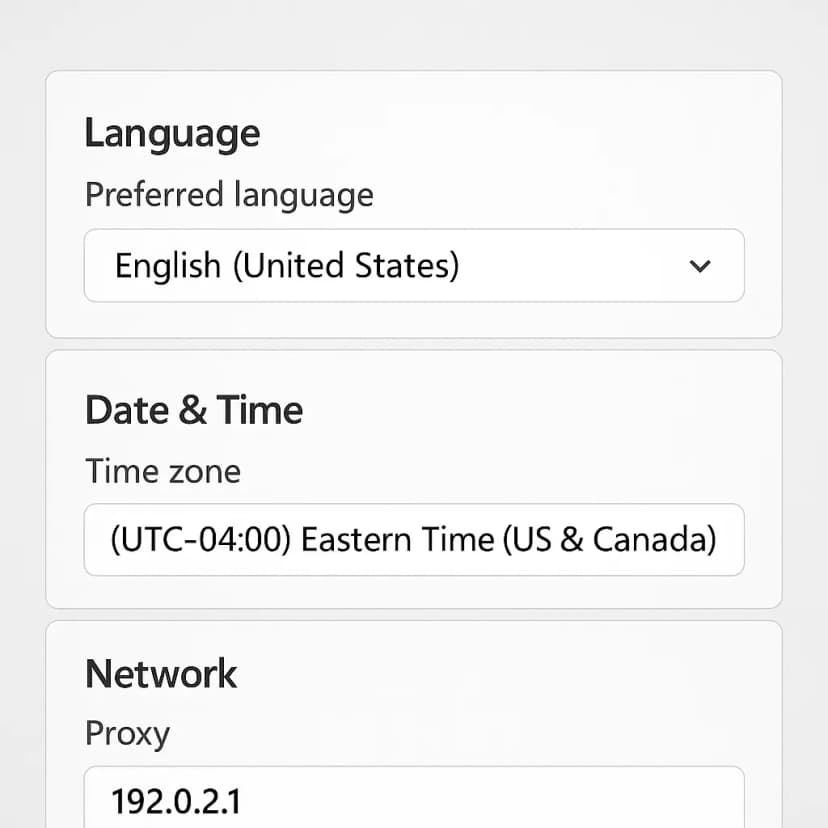 Browser Locale Settings