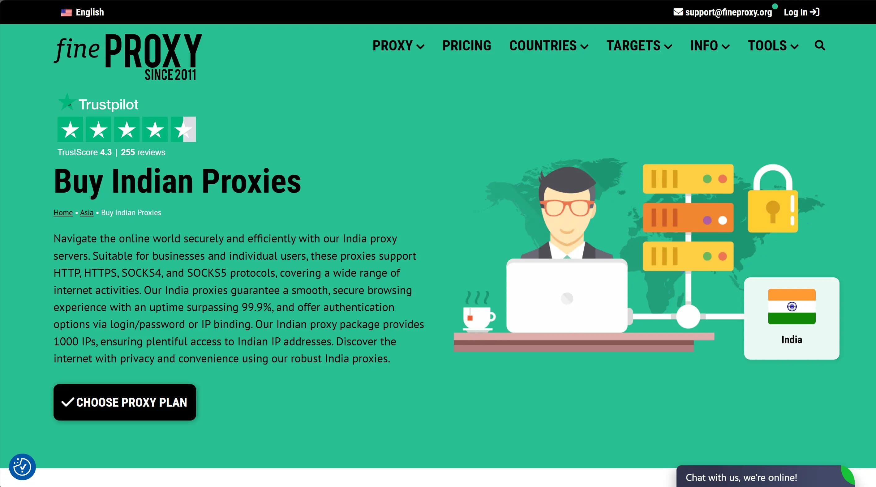FineProxy India Proxies