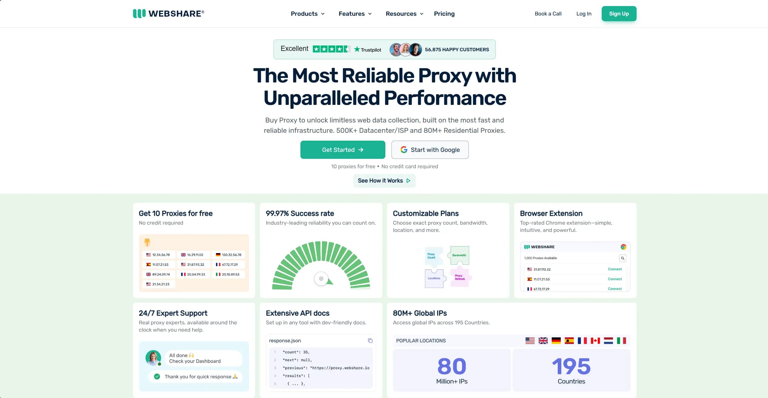 Webshare homepage