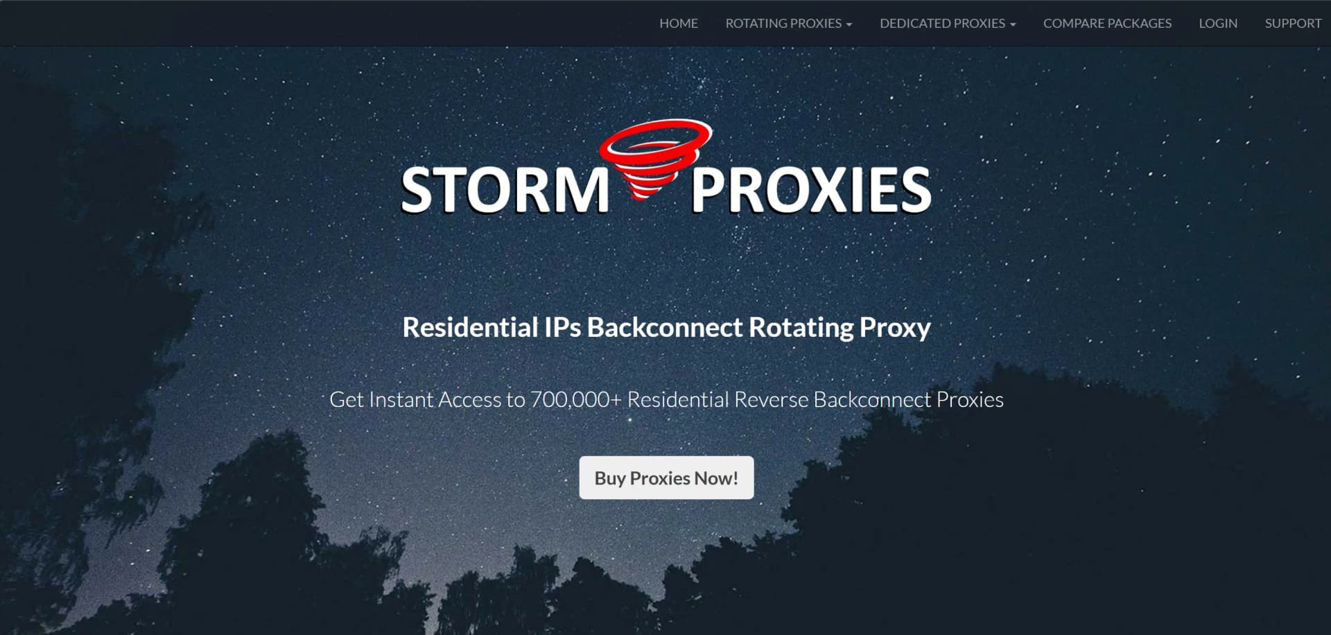 Storm Proxies Homepage