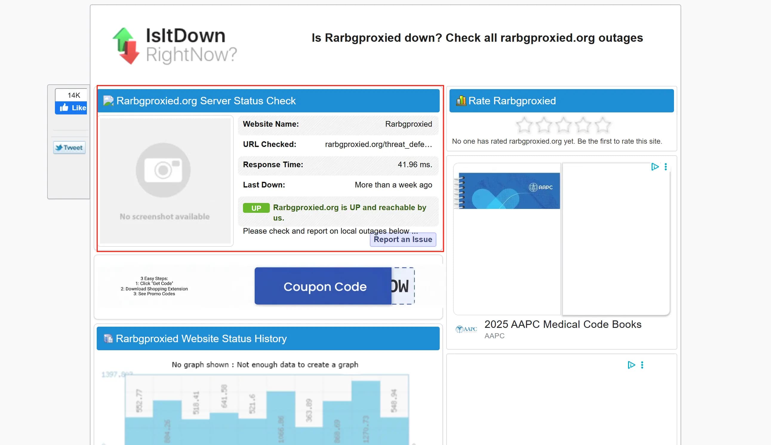 IsItDownRightNow checking Rarbgproxied.org status