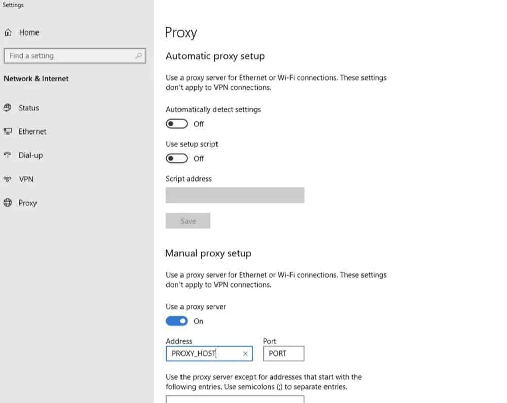 Use a Proxy Server on Windows