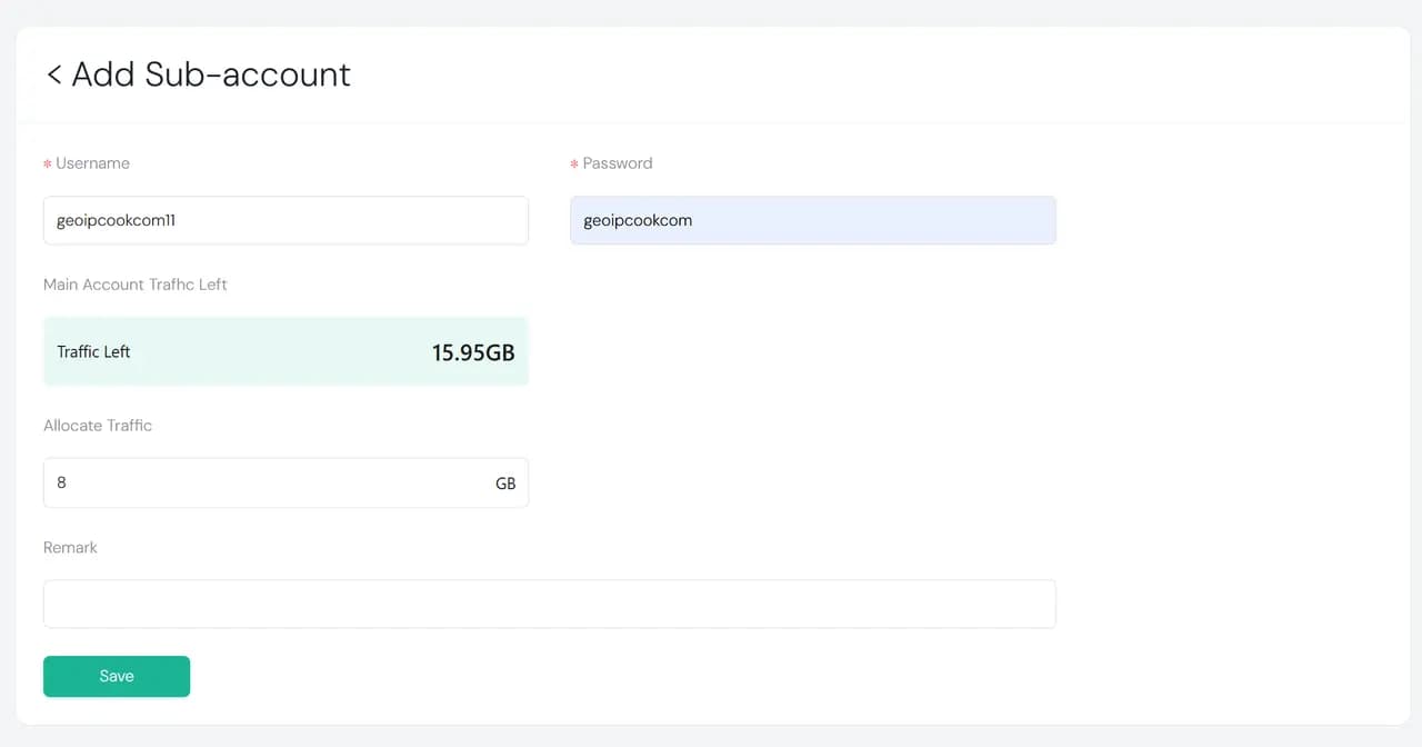 IPcook Add Sub-Account