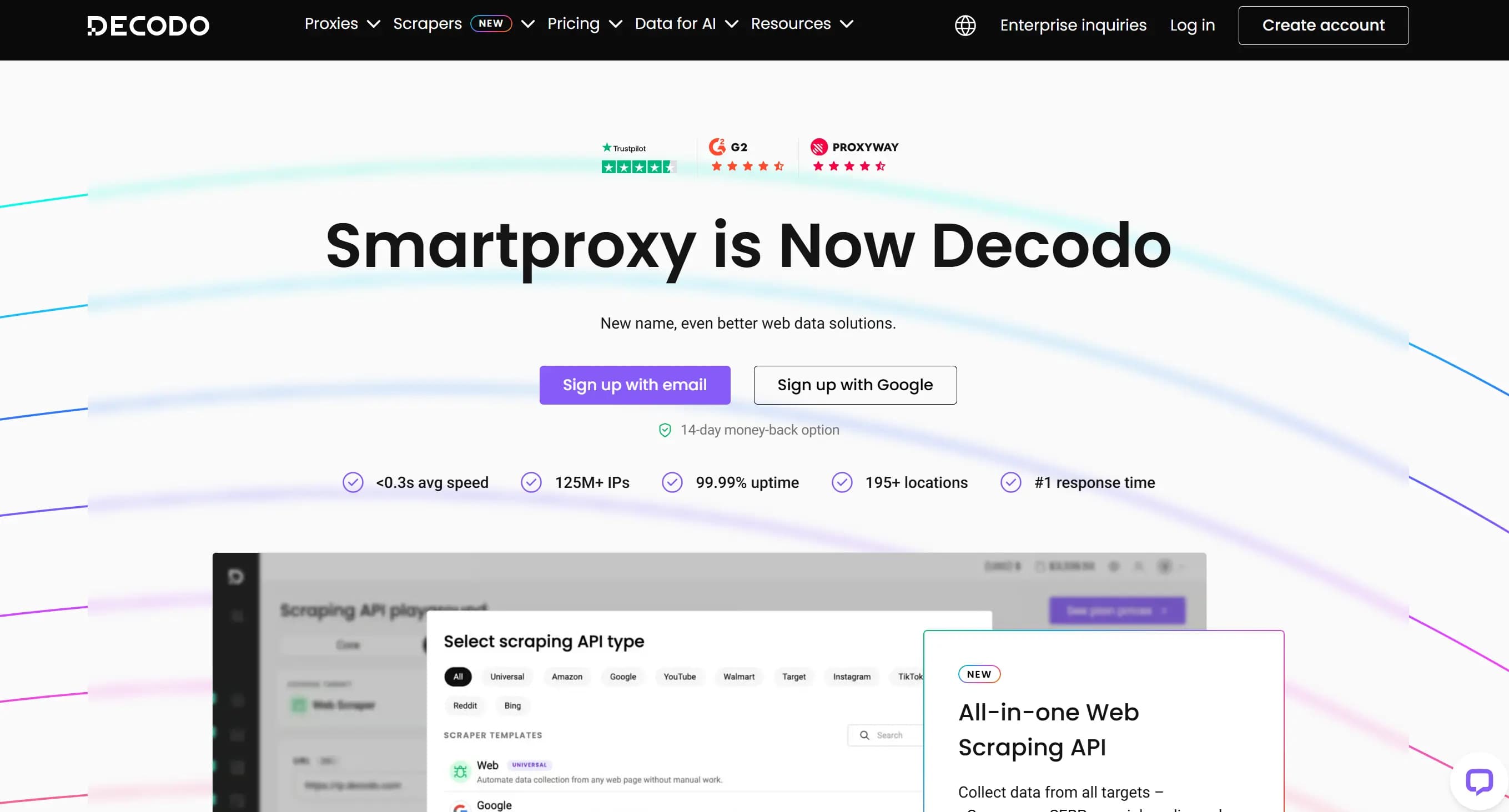 Decodo (Smartproxy) Homepage