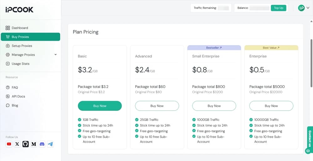Buy Proxies from IPcook