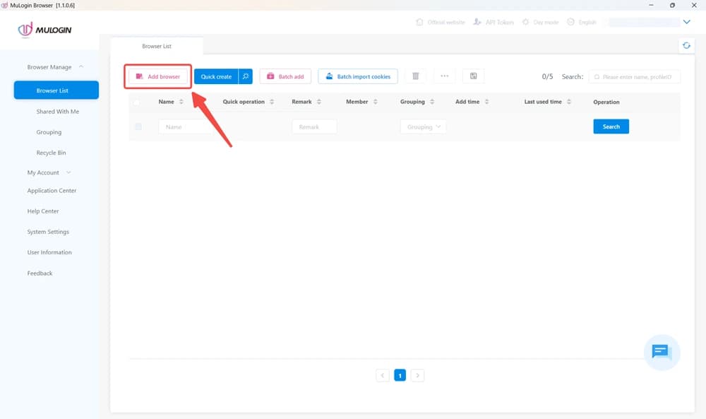Create a New Profile in MuLogin