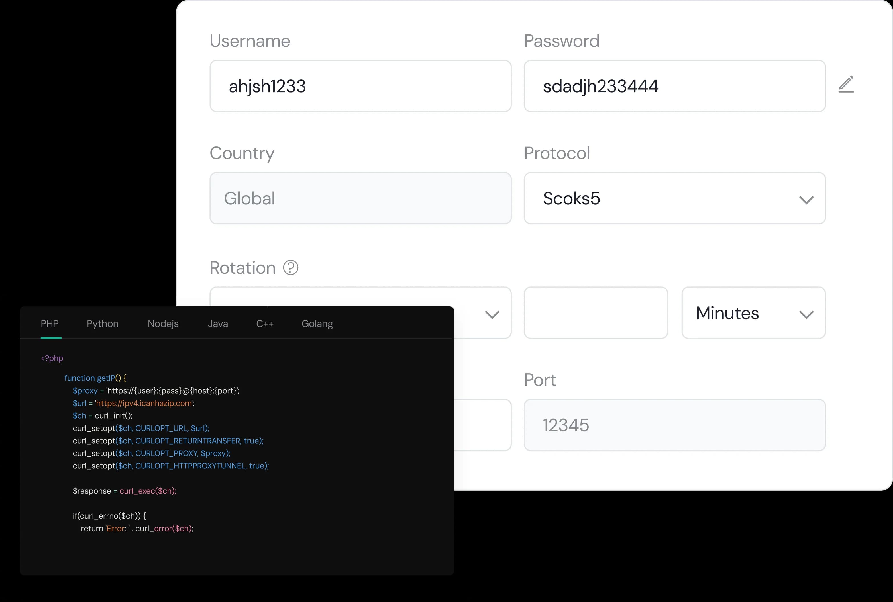 Configure IPcook Unlimited Proxy