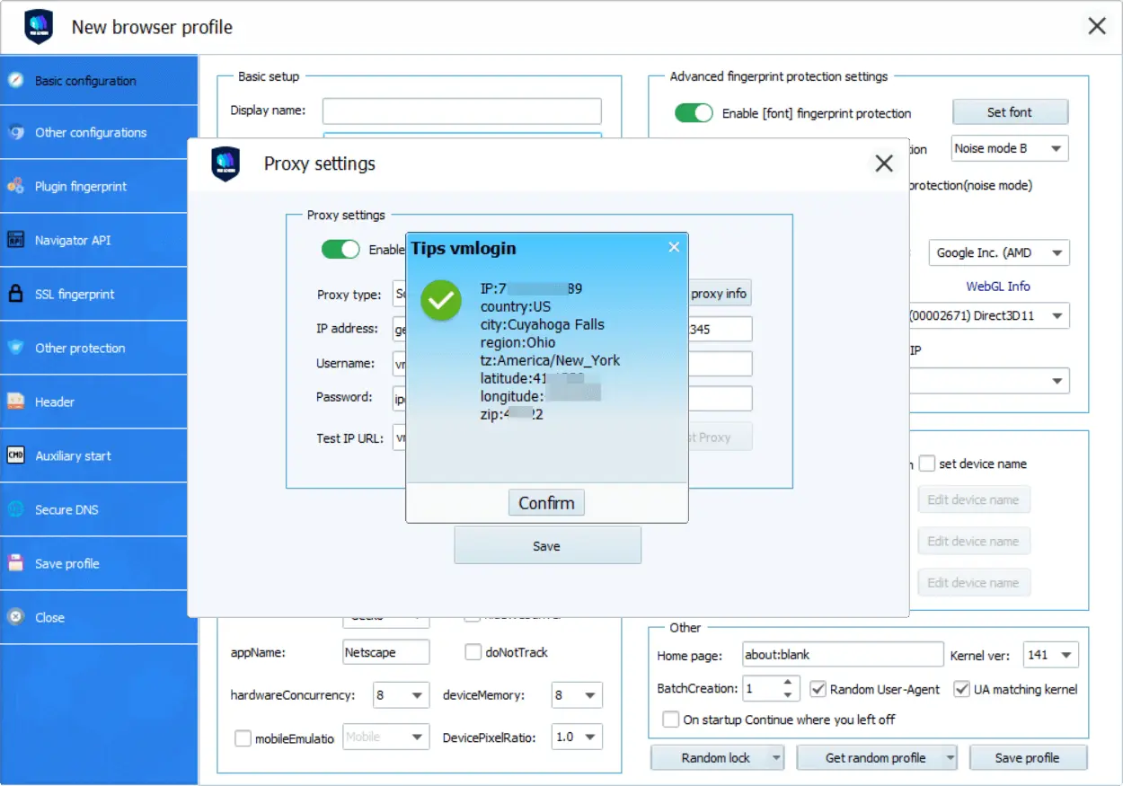 Test Proxies in VMLogin