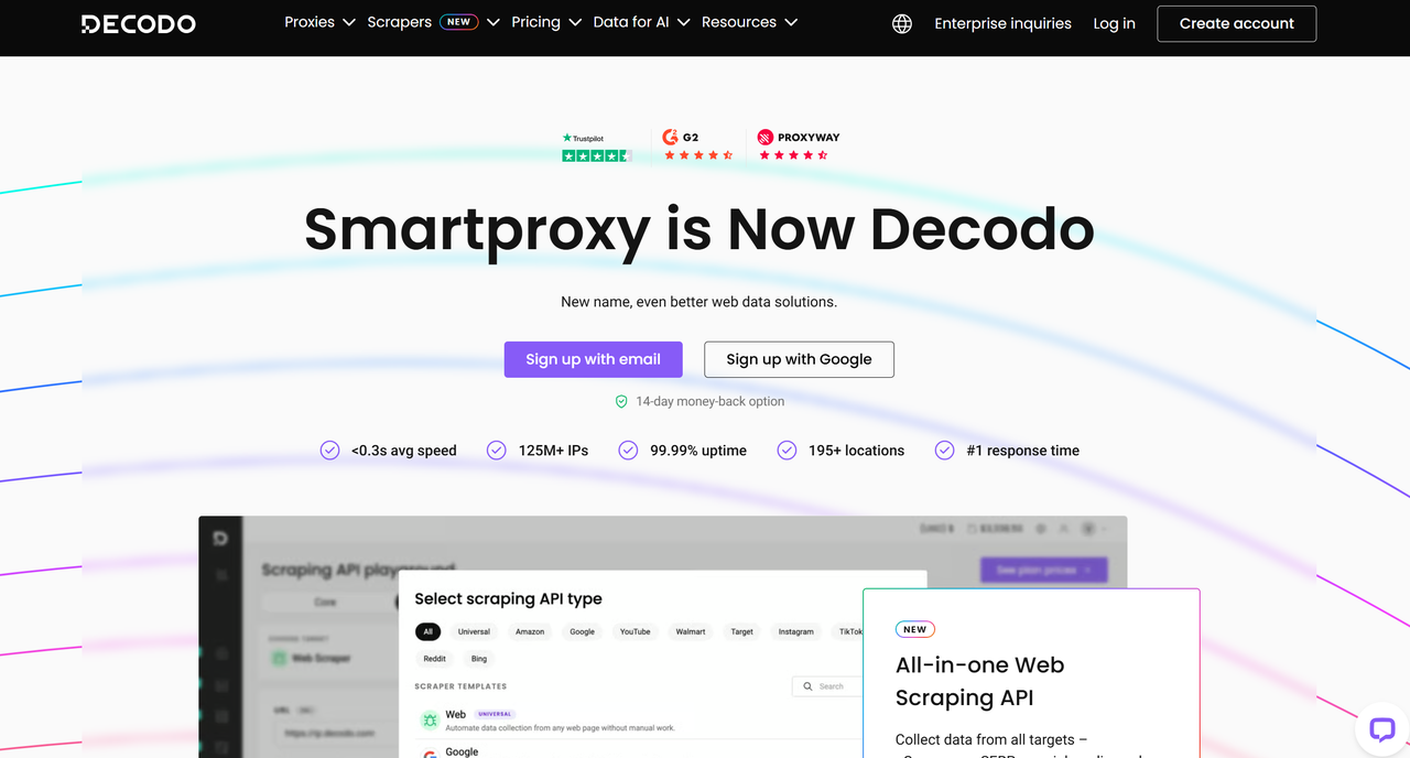 Decodo (Smartproxy) Homepage