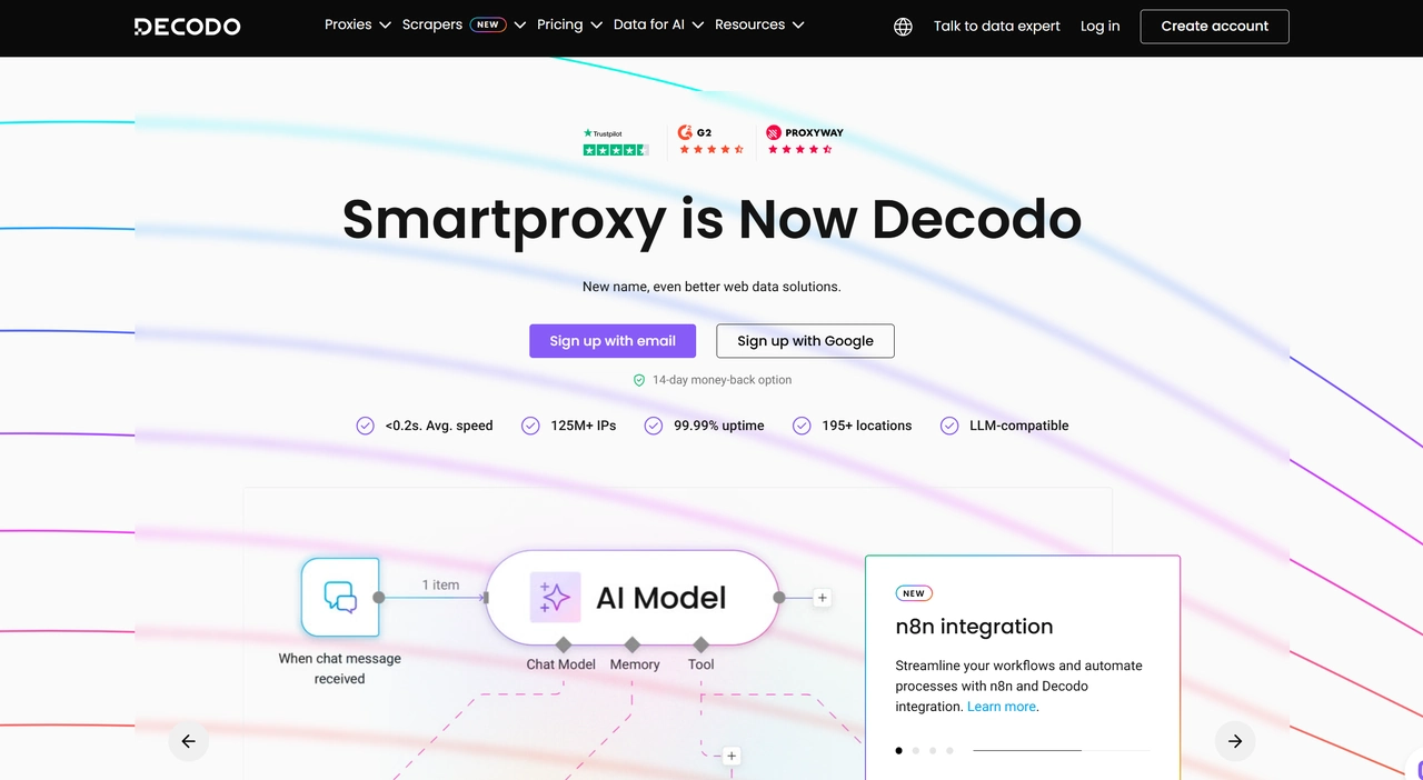 Decodo homepage