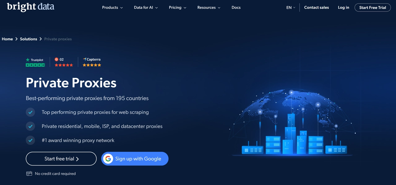 Bright Data private proxies