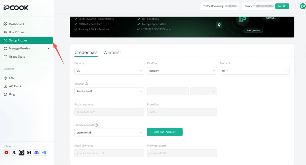 Set Up Proxies on IPcook
