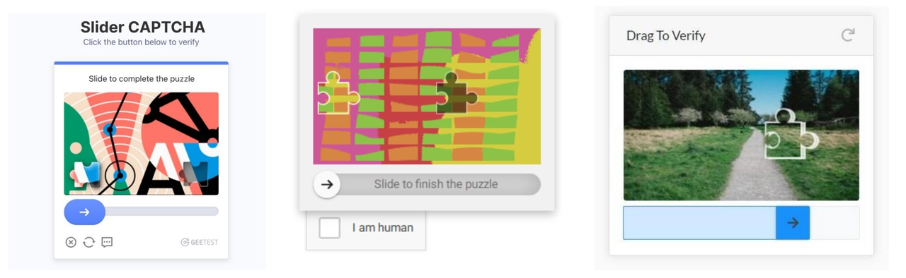 Slider or puzzle CAPTCHA