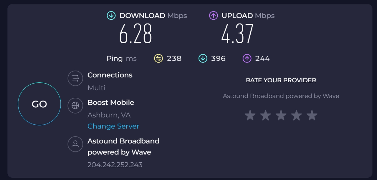 Speedtest.net proxy speed test